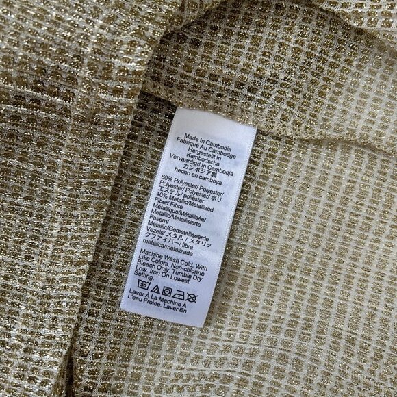 J Crew sheer gold glitter long sleeve turtleneck ✨ size small - Picture 4 of 5